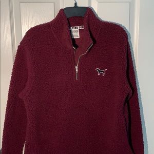 VS PINK maroon quarter zip